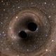 Computer simulation of two colliding black holes. Credit: SXS